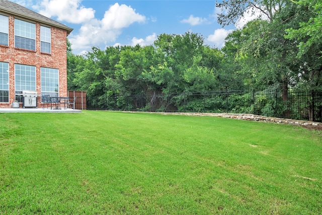 view of yard with a patio area