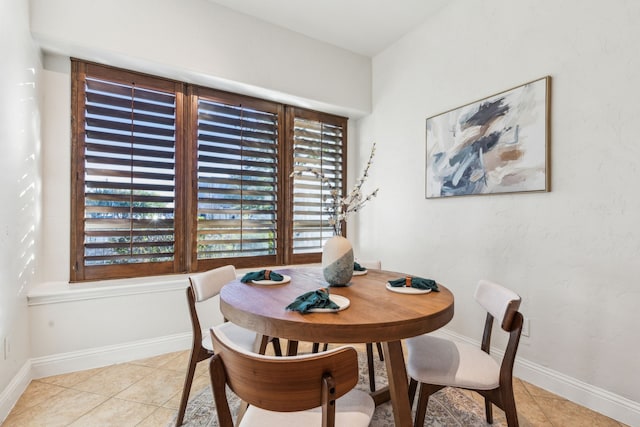 view of tiled dining space