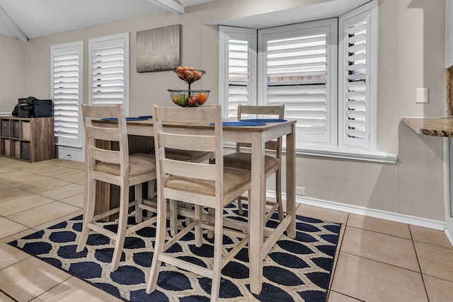 view of tiled dining space