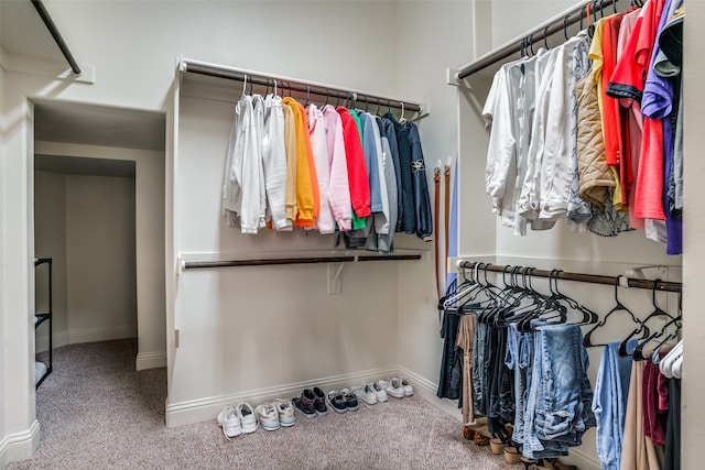 spacious closet with carpet floors