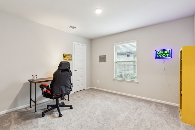 view of carpeted office