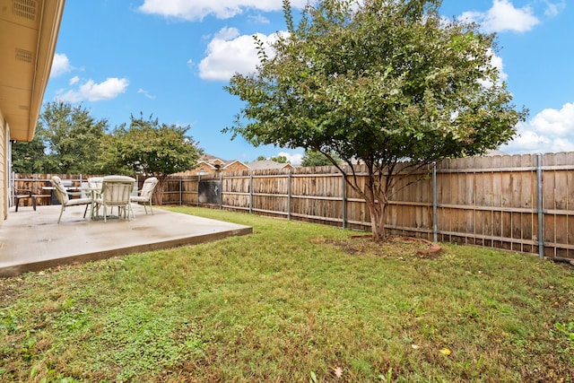 view of yard featuring a patio