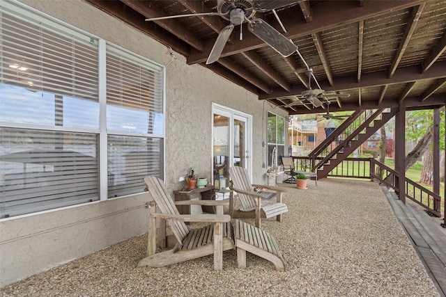 view of patio with ceiling fan