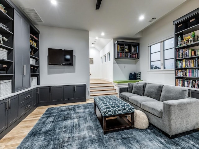 living room featuring wood-type flooring