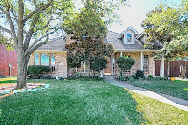 view of front facade with a front lawn