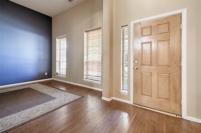 foyer entrance featuring hardwood / wood-style floors