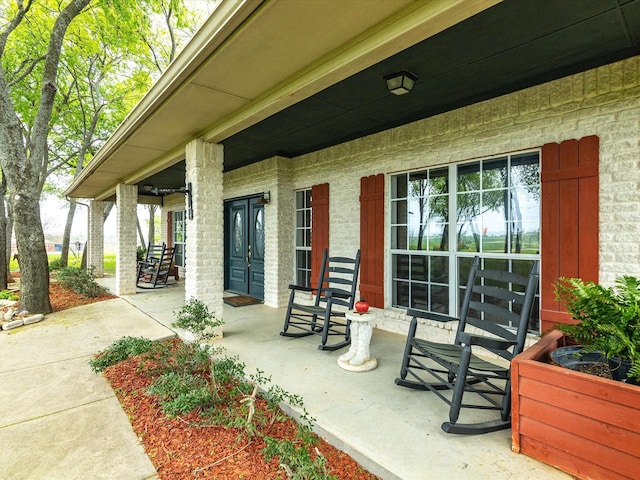 view of patio with covered porch