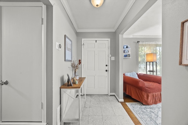 entrance foyer with crown molding