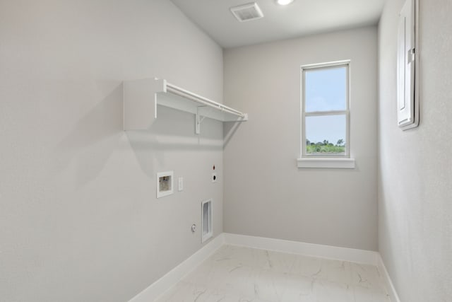 laundry room featuring electric dryer hookup, gas dryer hookup, and hookup for a washing machine