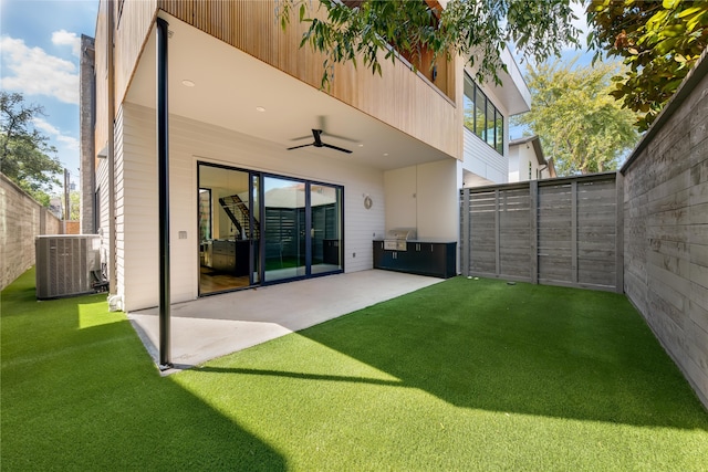 exterior space featuring cooling unit and a patio area