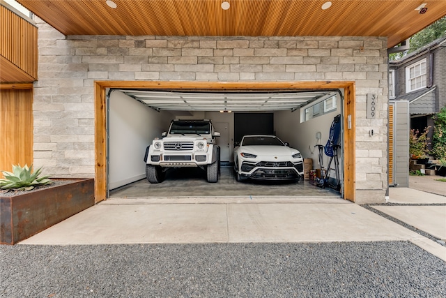 view of garage