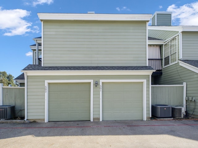 garage with cooling unit