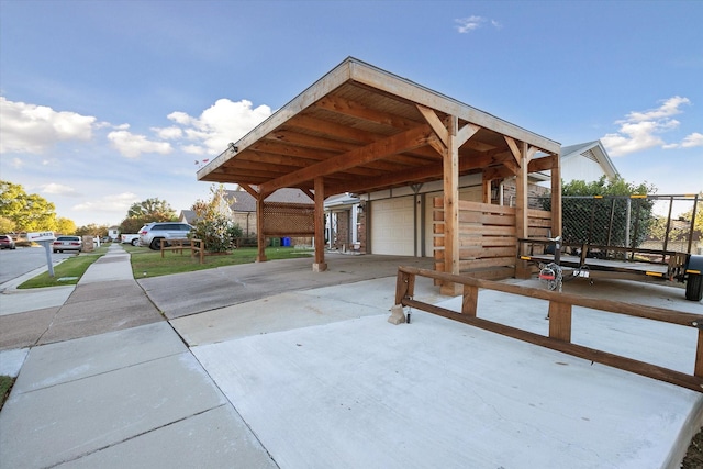 view of patio featuring a carport