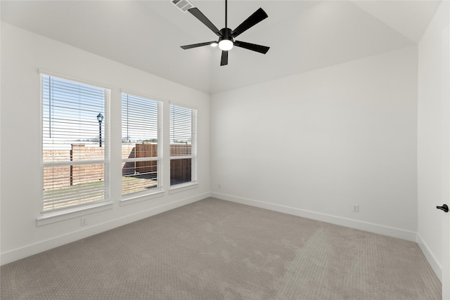 740 Wilderness Point Ln, Anna, TX 75409 - spare room featuring healthy amount of natural light, light colored carpet, ceiling fan, and lofted ceiling