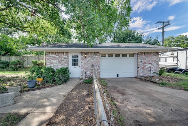 view of garage