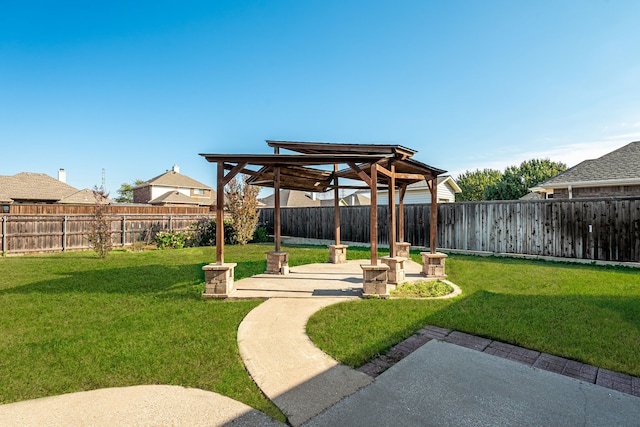 view of yard with a gazebo and a patio