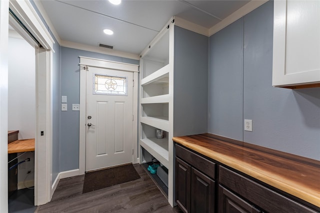 interior space featuring dark hardwood / wood-style floors