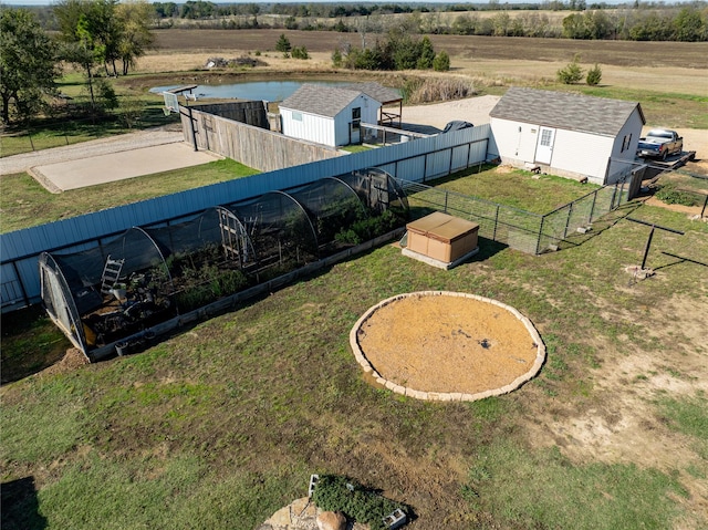 bird's eye view with a rural view