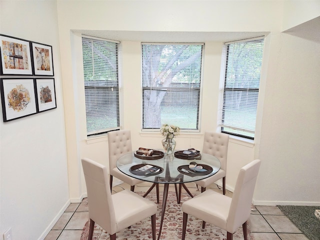 dining room with light tile patterned floors