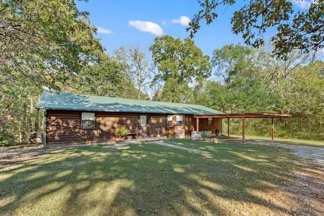 exterior space with a carport