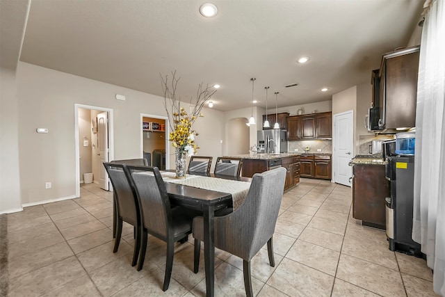 view of tiled dining room