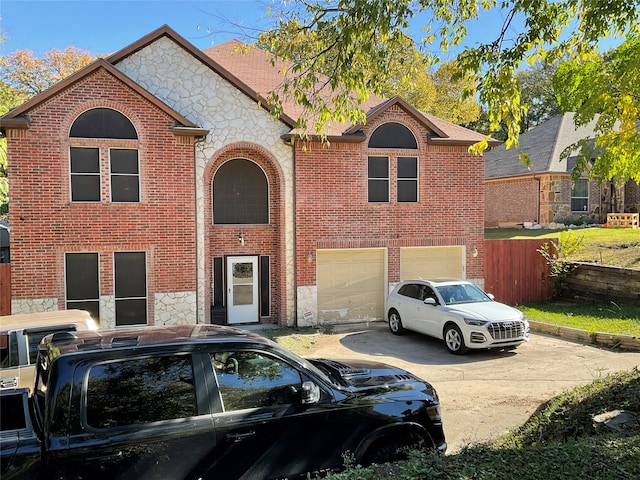 view of front facade with a garage