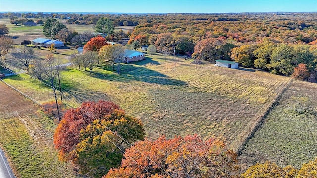 aerial view featuring a rural view