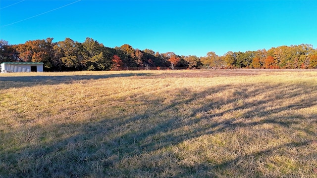 view of yard with a rural view