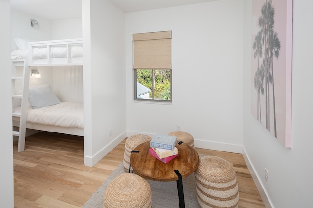 bedroom featuring light wood-type flooring