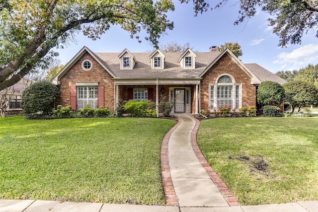 view of front of house with a front lawn