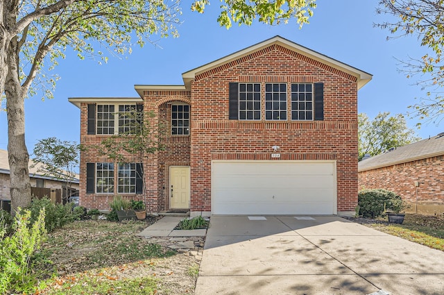 view of property featuring a garage