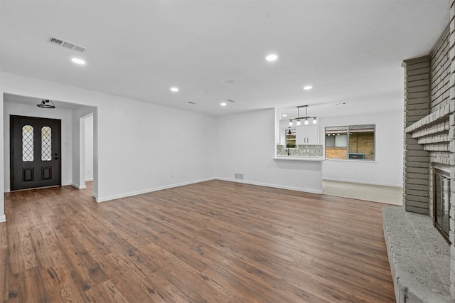 entrance foyer with dark wood-type flooring