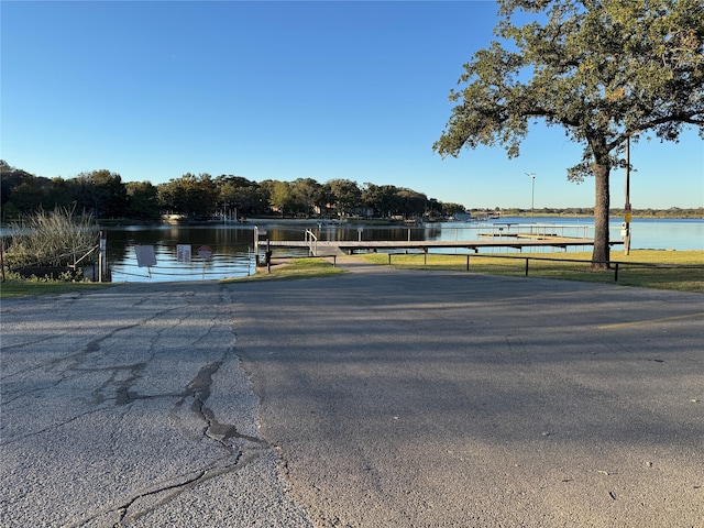 exterior space featuring a water view