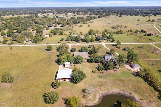 drone / aerial view with a rural view