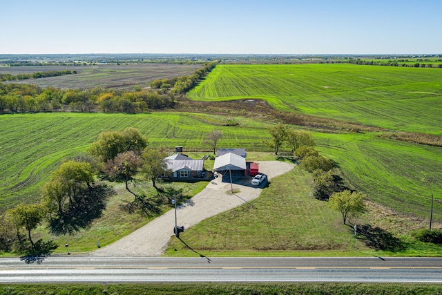 drone / aerial view with a rural view