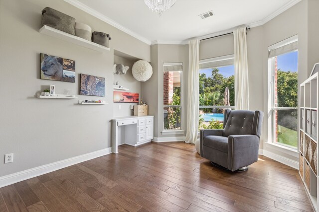 unfurnished room with dark wood-type flooring and a healthy amount of sunlight