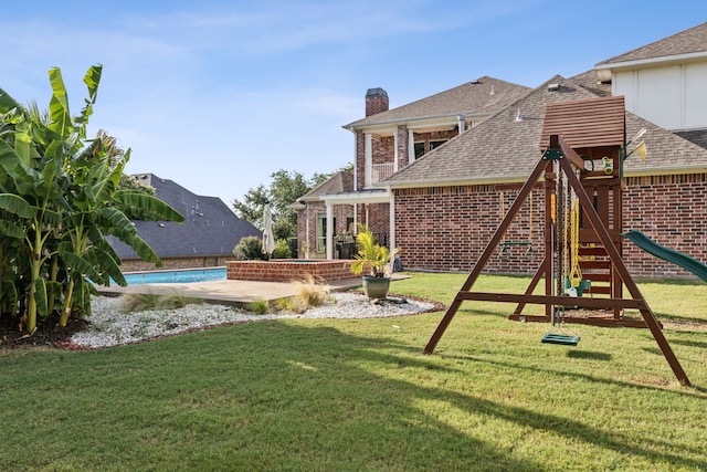 exterior space featuring a yard and a patio