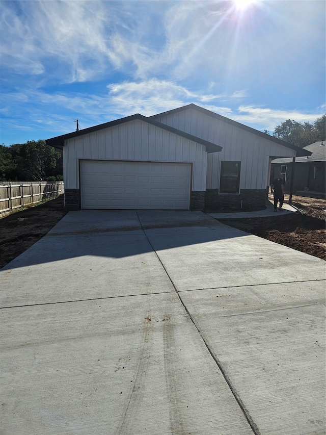 view of garage