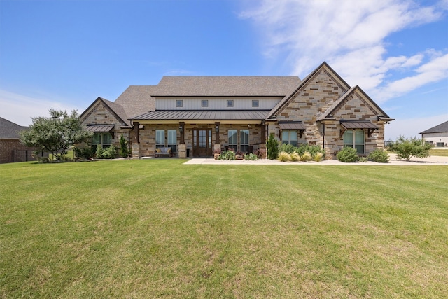 view of front of house featuring a front lawn