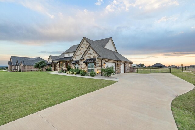 property entrance with a lawn