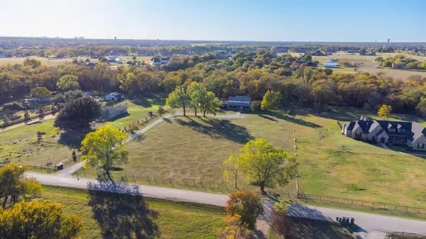 aerial view featuring a rural view