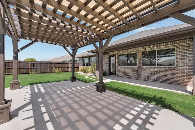 view of patio / terrace featuring a pergola