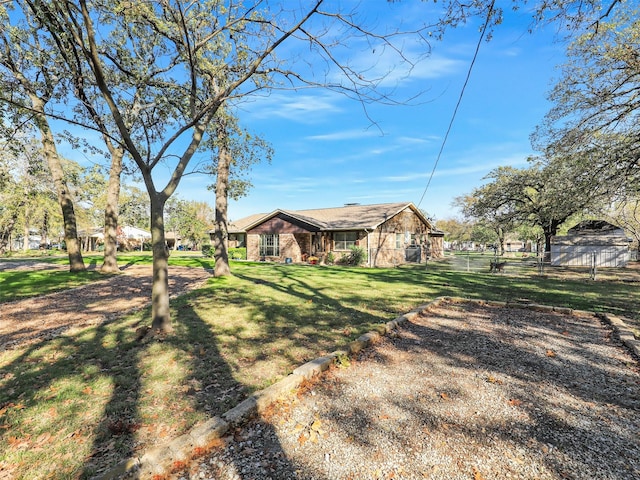 exterior space with a front yard