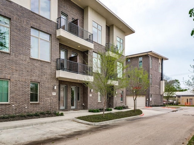 view of building exterior with a garage