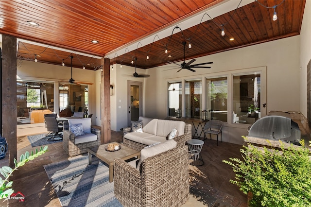 view of patio with an outdoor living space