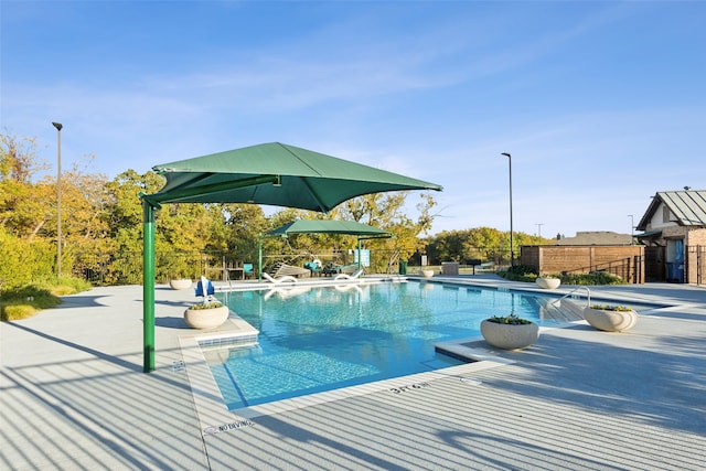 view of pool featuring a patio