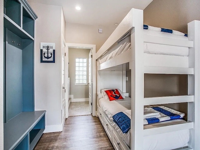 bedroom featuring dark wood-type flooring