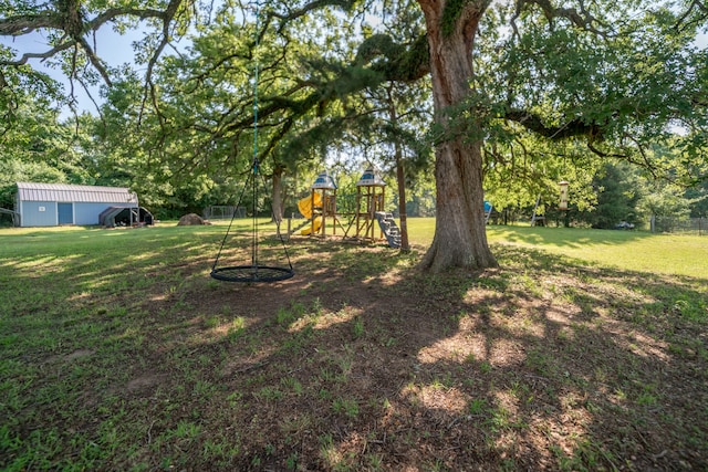 view of yard featuring a playground