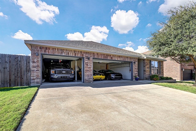 exterior space featuring a garage