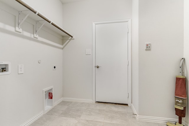 laundry area featuring electric dryer hookup, hookup for a gas dryer, and washer hookup